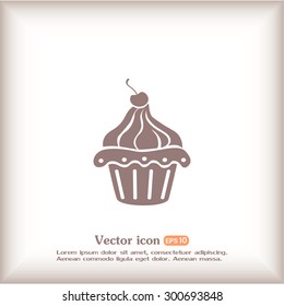 Vector illustration Festive cupcake with cherry
