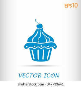 Vector illustration Festive cupcake with cherry