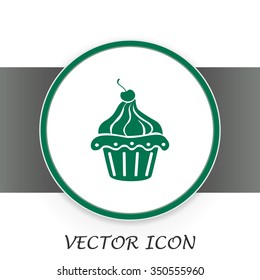 Vector illustration Festive cupcake with cherry