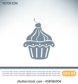 Vector illustration Festive cupcake with cherry