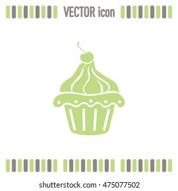 Vector illustration Festive cupcake with cherry