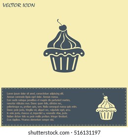 Vector illustration Festive cupcake with cherry