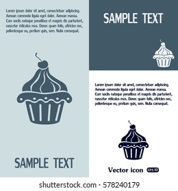 Vector illustration Festive cupcake with cherry