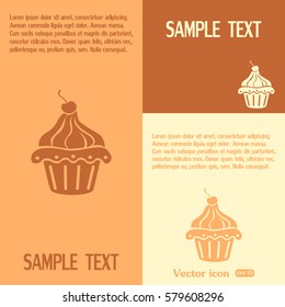 Vector illustration Festive cupcake with cherry