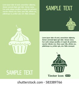 Vector illustration Festive cupcake with cherry