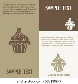 Vector illustration Festive cupcake with cherry
