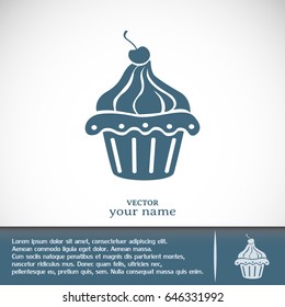 Vector illustration Festive cupcake with cherry
