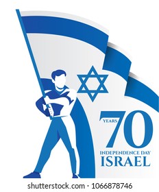 vector illustration. festive day in Israel on April 19, happy independence day of Israel . national flag graphic design