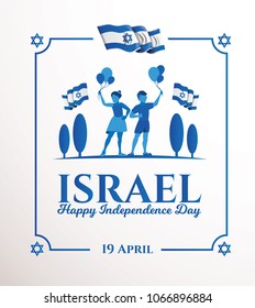 vector illustration. festive day in Israel on April 19, happy independence day of Israel . national flag graphic design