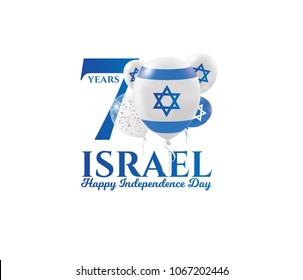 vector illustration. festive day in Israel on April 19, happy independence day of Israel . national flag graphic design