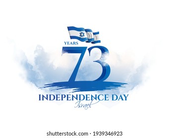 vector illustration. festive day in Israel on April 19, happy independence day of Israel . national flag graphic design