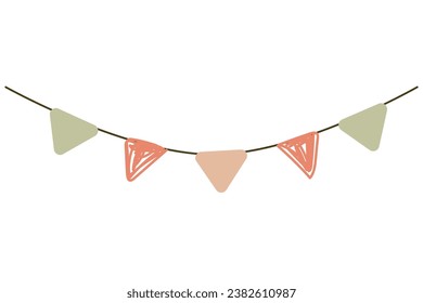 Ilustración vectorial Banderas de garland festivas aisladas en fondo blanco