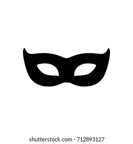 Vector illustration festive mask silhouette in black on a white background