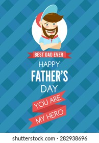 Vector illustration Festive typographical  retro style greeting card for father's day
