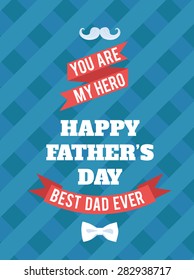 Vector illustration Festive typographical  retro style greeting card for father's day