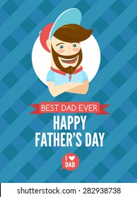 Vector illustration Festive typographical  retro style greeting card for father's day