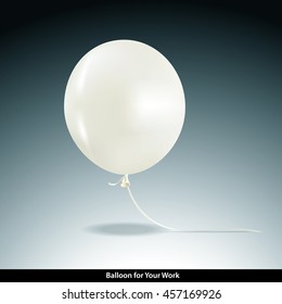 Vector illustration of festive white Balloons three dimension created with  illustrator.