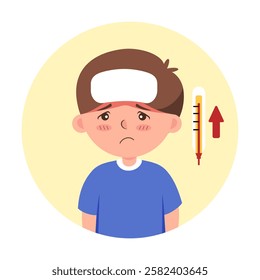 A vector illustration of fever (Boy)