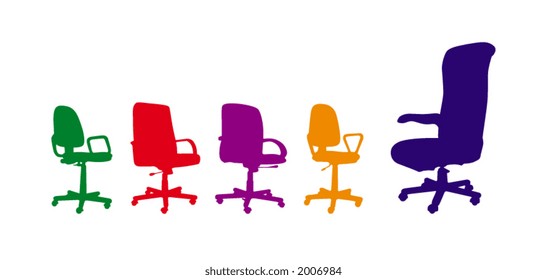 vector illustration of a few colored office arm-chairs