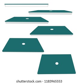 Vector illustration of few Different angles of a laptop closed perspective views rotation orientation turn