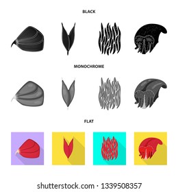 Vector illustration of fiber and muscular icon. Collection of fiber and body  vector icon for stock.