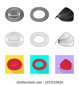 Vector illustration of fiber and muscular icon. Collection of fiber and body  stock vector illustration.