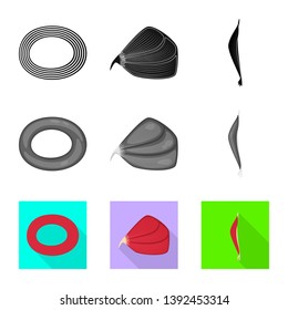 Vector illustration of fiber and muscular icon. Collection of fiber and body  stock vector illustration.