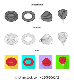 Vector illustration of fiber and muscular logo. Collection of fiber and body  vector icon for stock.