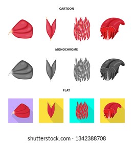 Vector illustration of fiber and muscular logo. Collection of fiber and body  stock symbol for web.