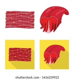 Vector illustration of fiber and muscular logo. Collection of fiber and body  vector icon for stock.