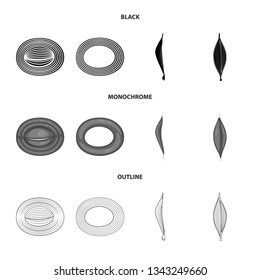 Vector illustration of fiber and muscular symbol. Set of fiber and body  stock vector illustration.