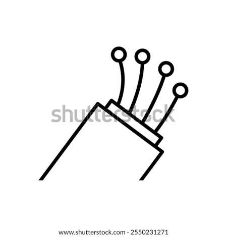 Vector illustration of fiber optic cable flat icon on white background.