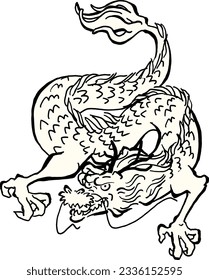 Vector illustration of a fictional creature, the dragon, in the year of the dragon