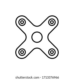 vector illustration fidget spinner toy icon or logo with line design style