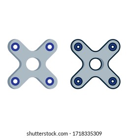 vector illustration fidget spinner toy icon or logo with flat and lineal color design style