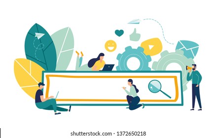 Vector illustration, field and search icon