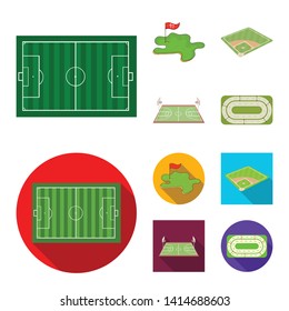 Vector illustration of field and sport icon. Set of field and game vector icon for stock.