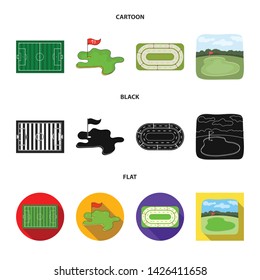 Vector illustration of field and sport symbol. Set of field and game vector icon for stock.