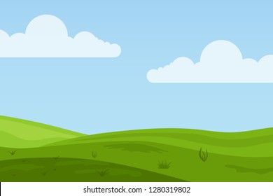 Flat Summer Vector Cartoon Landscape Fields Stock Vector (Royalty Free ...