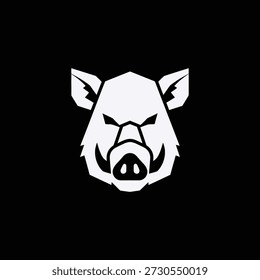 vector illustration of a fierce boar's face with menacing expression