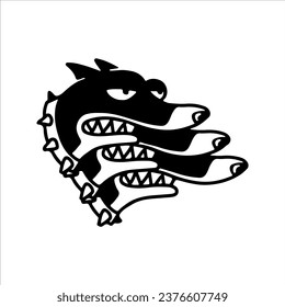 vector illustration of a fierce dog character