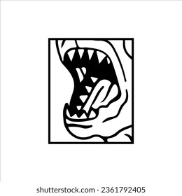 vector illustration of a fierce dog's mouth
