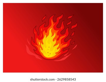 vector illustration of a fiery background: isolated hot fire