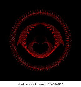 Vector illustration. Fiery bird in a circle. Abstraction.