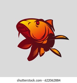 Vector illustration of a fiery carp