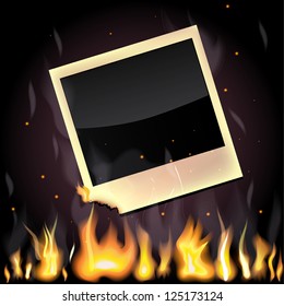 Vector illustration of fiery empty photo
