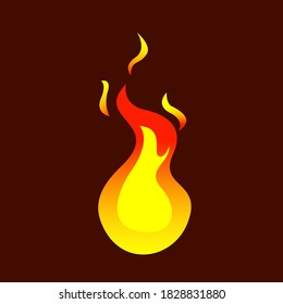 Vector illustration of a fiery flame. Element for game or application.