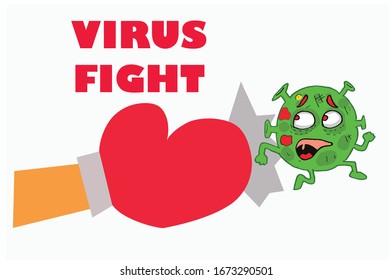 Vector illustration fight covid-19 corona virus.corona viruses vaccine concept. end of 2019-ncov. don't be afraid of the corona virus concept.