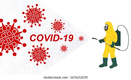 Vector illustration fight covid-19 corona virus. cure corona virus. People fight virus concept