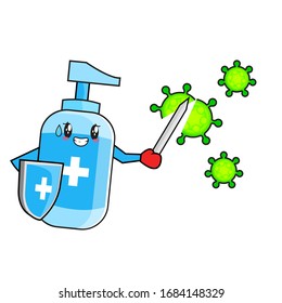 Vector illustration fight covid-19 corona virus. people fight virus concept. corona viruses vaccine concept. end of 2019-ncov. don't be afraid of the wuhan virus concept. healthy life

